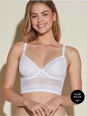 Cosabella White Longline Lace Bralette